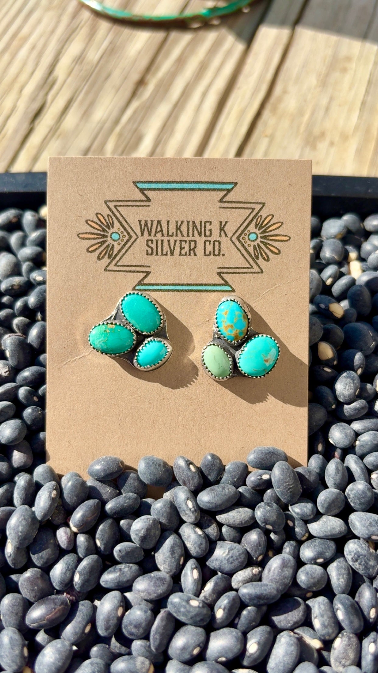 The Indi Turquoise cluster studs (more blue)