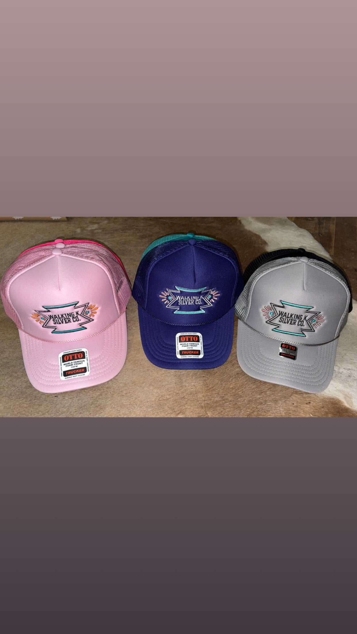 Walking k silver co trucker hat